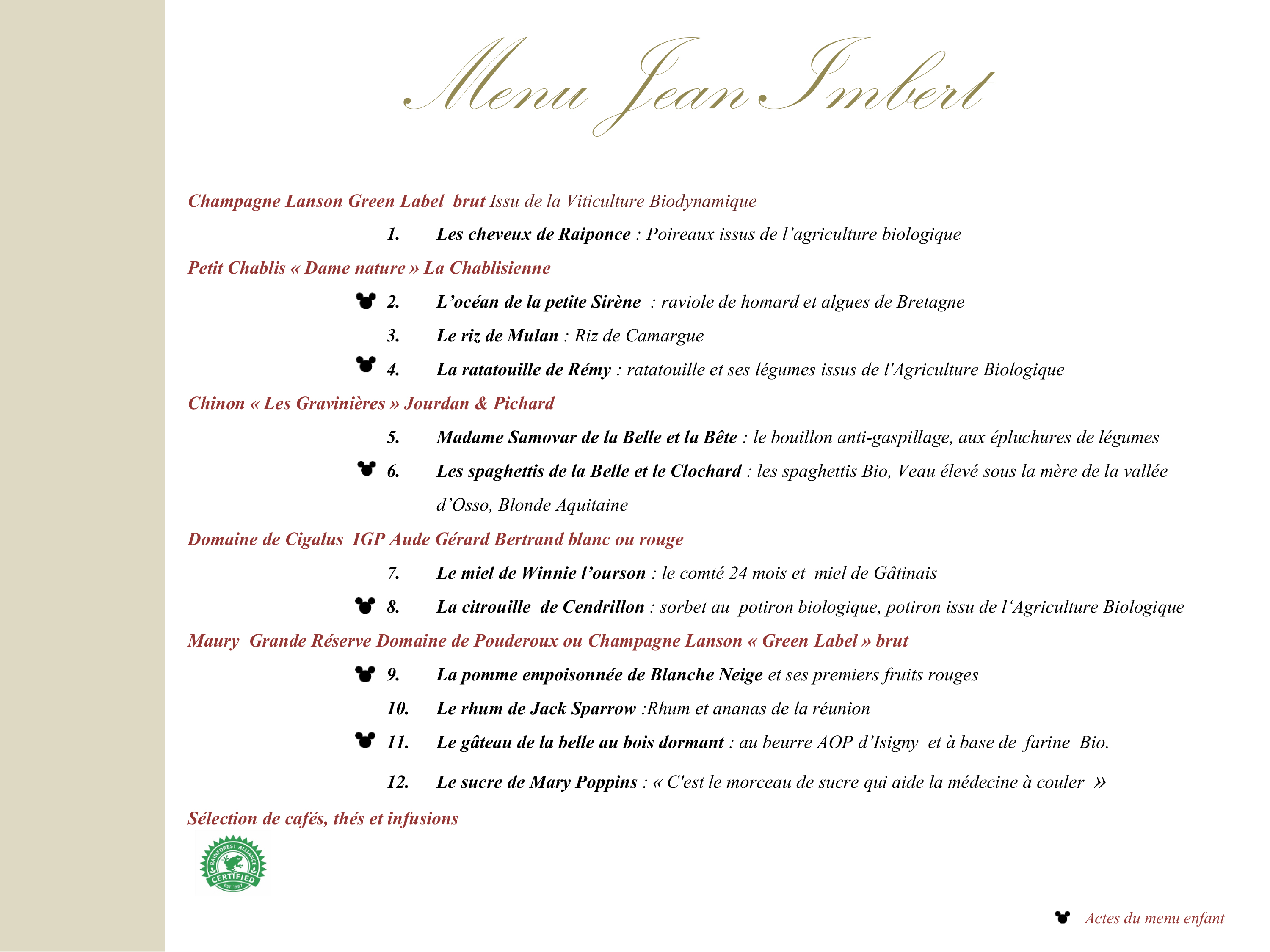 menu by jean imbert francais